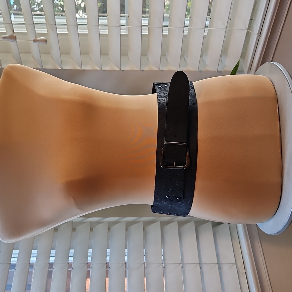 Paisley Embroidered Leather Belt